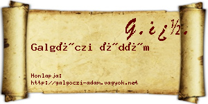 Galgóczi Ádám névjegykártya